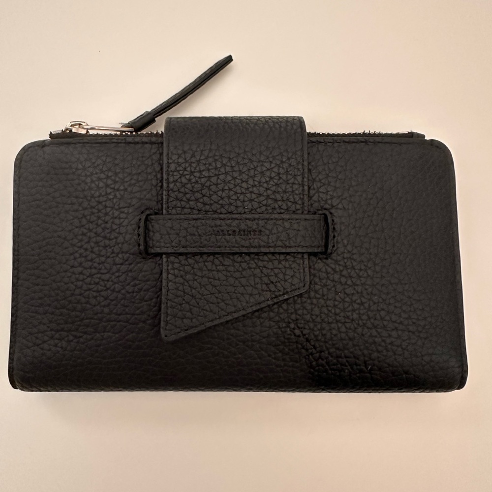 All Saints Black Leather Wallet